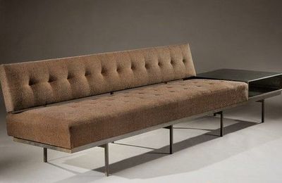 Florence Knoll (née en 1917). Importante banquette. Vers 1970