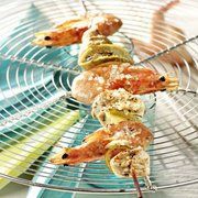 RECETTE MATHON: BROCHETTE DE POULET ET CREVETTES AU CITRON VERT