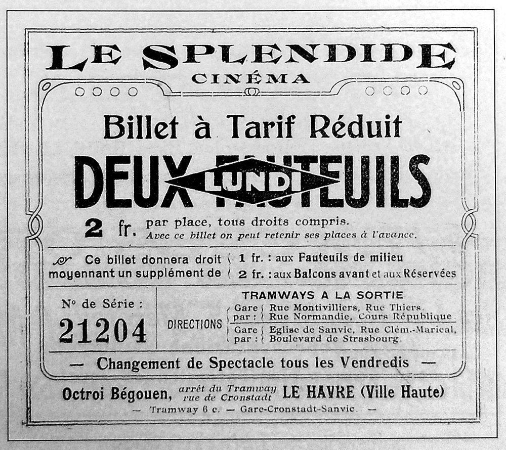 Le Havre Cinéma Gaumont Pathé Lecesne reconstruction Perret star Apollo Grillon Alhambra, Sirius Vox Rex Scala Royal Rio Réau Paris Sainte Adresse Lido  Normandy bombardement 1944