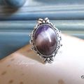 bague vintage et cabochon améthyste