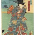 Ochiai Yoshiiku ( UtagawaYoshiiku ) 歌川 芳幾 1833 - 1904 . Acteur Kabuki : Sawamura Tanosuke. 1863 .