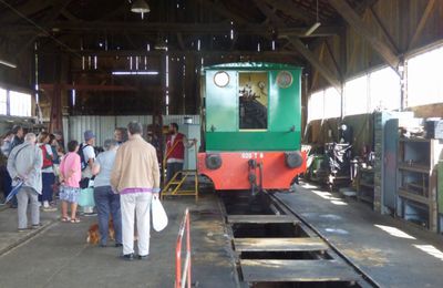 Locomotive à vapeur 020 Alice dans son atelier à Beillé