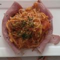 Yellow lentilles spaghettis au jambon 