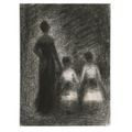 Georges Seurat (1859 - 1891). Femme avec deux fillettes