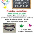 Portes ouvertes de notre école: samedi matin 1er avril 2017! Soyez les bienvenus!