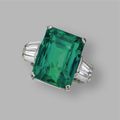20.83 carats Colombian Emerald and diamond ring