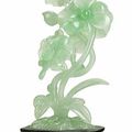 A jadeite floral carving