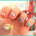 Arc en ciel de bunny sur mes ongles