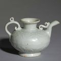 Ewer with Floral Scrolls and Plaintain Leaves in Relief, Shufu Ware, early 14th Century, China, Jiangxi province, Yuan dynasty