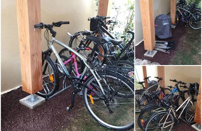 Aménagement d'un parc à vélos sous l'abri