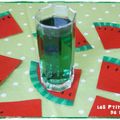 DIY déco utile : faire des dessous de verres pastèque