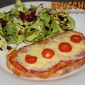 Bruschetta {poivron-bacon-fromage-tomate}