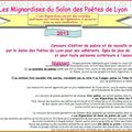 Nos concours de poésie francophone pour 2013 (édition définitive en remplacement des précédentes)