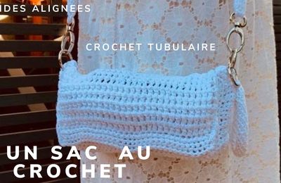 Tuto crochet : Pochette avec dragonne et anse / crochet tubulaire et brides alignéesC