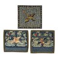 Three pairs of civil rank badges. Qing dynasty (1644-1911) and later