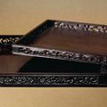 Two zitan square trays, the larger tray 18th century, the smaller tray 18th-19th century