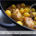 Délicieux pilons de poulet rôti aux pommes de terre