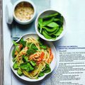 LINGUINI AUX BROCOLIS, CREVETTES ET POUSSES D'ÉPINARDS