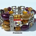 Bracelet "The Francine's design" Mauve et Jaune