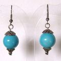 BOUCLES D'OREILLES RONDES en perles de verre et