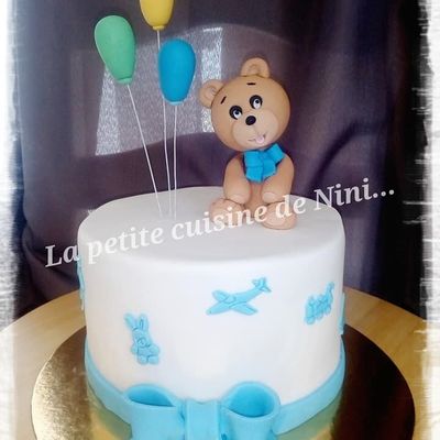 Gâteau ourson bleu