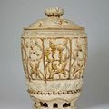 Large Lidded Jar with Incised Brown Lotus Decoration, Trần Dynasty 1225–1400 A.D., Vietnam
