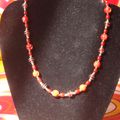 Collier perles rouges