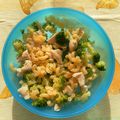 coquillettes / brocolis / blanc de poulet kiri