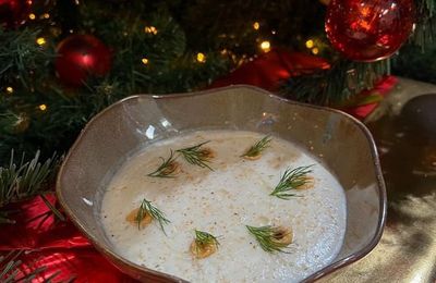 ...Velouté de topinambour à la bière et noisettes, tous en cuisine menus de fêtes, Cyril Lignac...