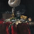 Willem van Aelst, Still Life with Fish, Bread, and a Nautilus Cup