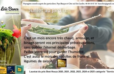👨‍🌾Juillet au jardin. Paysagiste Pays Basque Paysagiste Landes