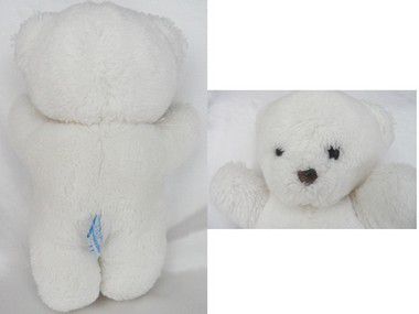 Doudou Peluche Ours Blanc Vintage Nounours.