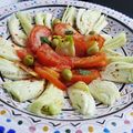 SALADE FENOUIL-TOMATES- OLIVES ET VINAIGRETTE A L'AÏL