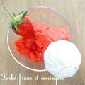 Sorbet fraise et meringues