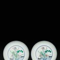 A fine and rare pair of doucai 'mandarin duck and lotus' dishes, Marks and period of Yongzheng