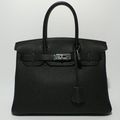 Hermès Paris made in france. Sac "Birkin" en Togo noir 30cm