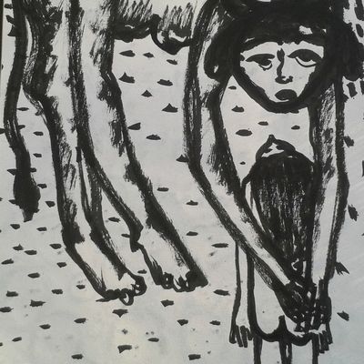 Au Sein des Vaches croquis Laure Thomas croquis