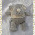 Doudou Peluche Chien Gris Et Blanc Charly&Cie