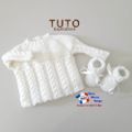 TUTO tricot bb FACILE et PREMA BOUTIQUE bebe modele layette bébé et patron a tricoter Explications brassière, bonnet, chaussons et Reborn