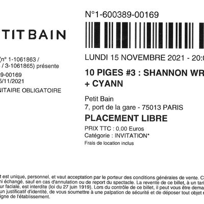 Shannon Wright - Lundi 15 Novembre 2021 - Petit Bain (Paris)