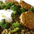 Pan-fried Mung beans with Tempeh