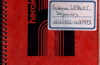 Les dépenses de ma mère Suzanne Lesquoy l'été 1972: extraits du carnet n°72 du 17 juin au 30 septembre 72