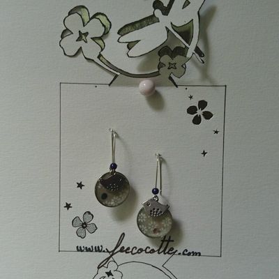 Boucle d'oreille "l'univers des oiseaux"
