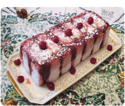 Bûche / Charlotte Chocolat - Griottes - biscuits Roses de Reims