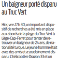 Un baigneur porté disparu