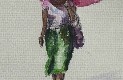 La femme au parapluie rose / The woman with a pink umbrella