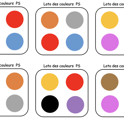 Le loto des couleurs pour les petits