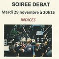 Indices - Soirée débat à Fontainebleau le 29 novembre