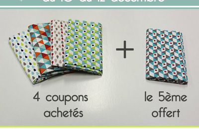 Pour préparer vos créations coutures pour Noël, promotion sur les coupons!!