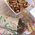 Salade de lentilles - chorizo, artichaut, tomate, olives et feta ^^